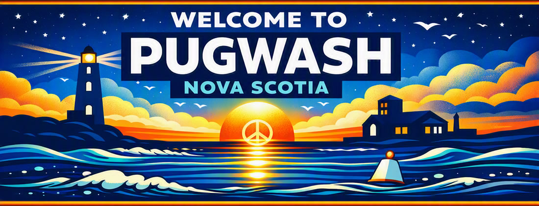 Welcome sign for Pugwash, Nova Scotia